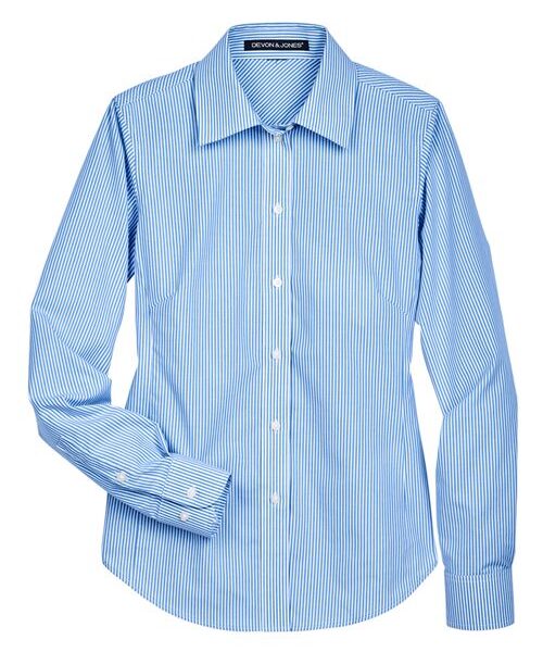 Women's Crown Collection® Banker Stripe Woven Dress Shirt