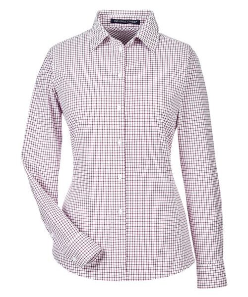 Women's CrownLux Performance® Micro Windowpane Woven Dress Shirt
