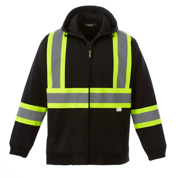 Hi-Vis Full Zip Hooded Sweatshirt