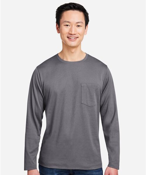 Harriton Unisex Charge Snag and Soil Protect Long Sleeve T-Shirt